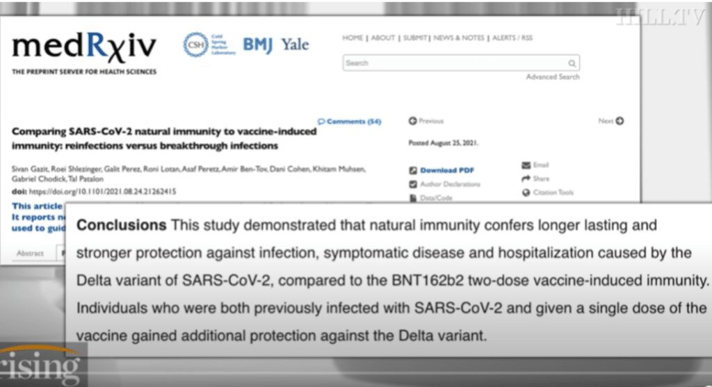Natural Immunity is 13 times stronger than Vaccine Immunity