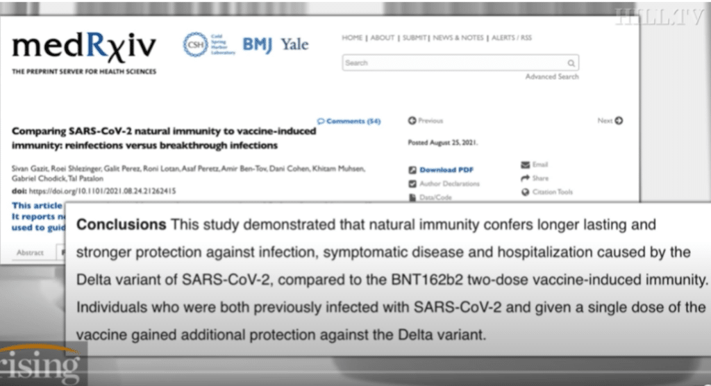 Natural Immunity is 13 times stronger than Vaccine Immunity